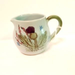 Vintage Hand-Painted Creamer Scotland Buchanan Thistle Ware Porcelain 2.5" small